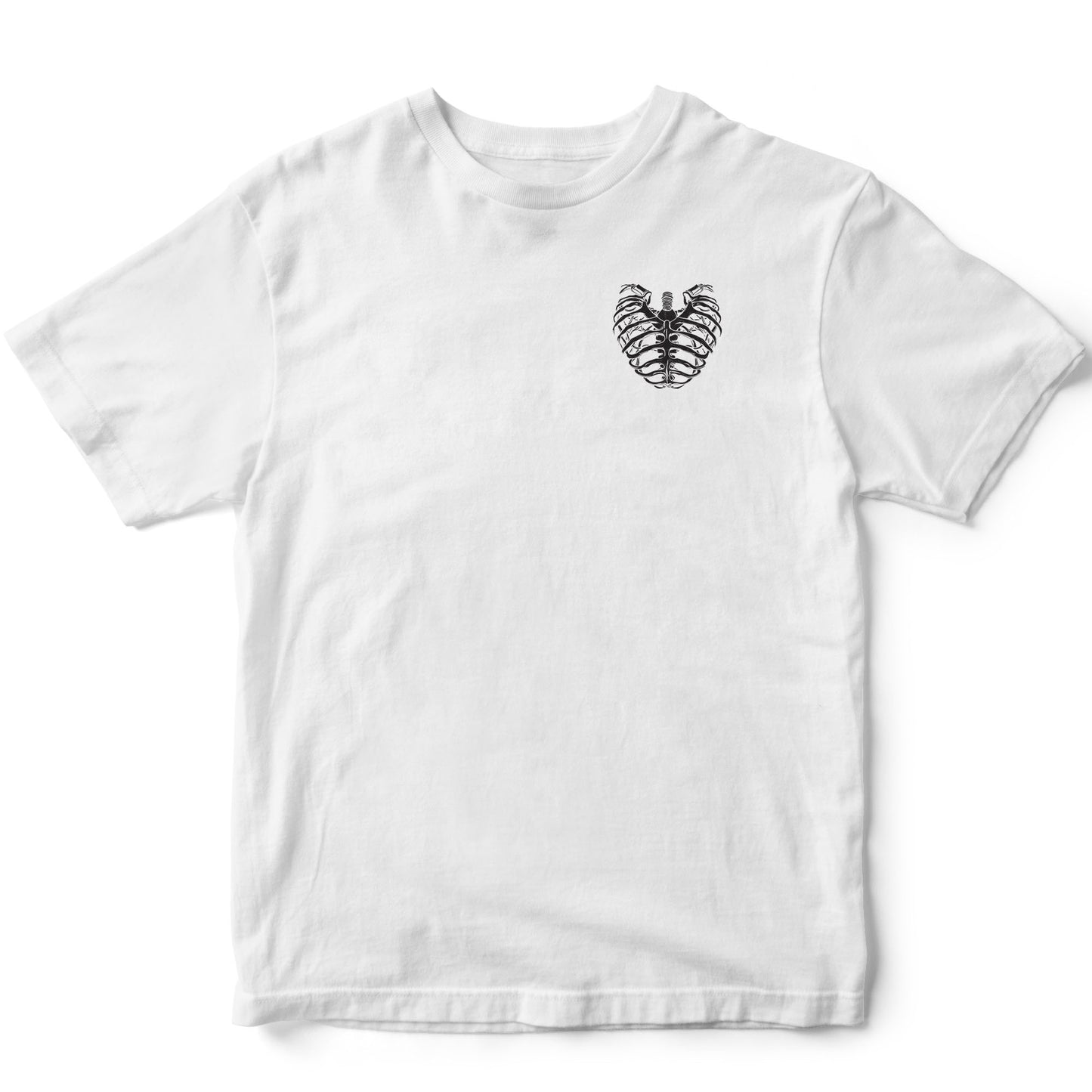 RIBBED HEART WHITE T-SHIRT