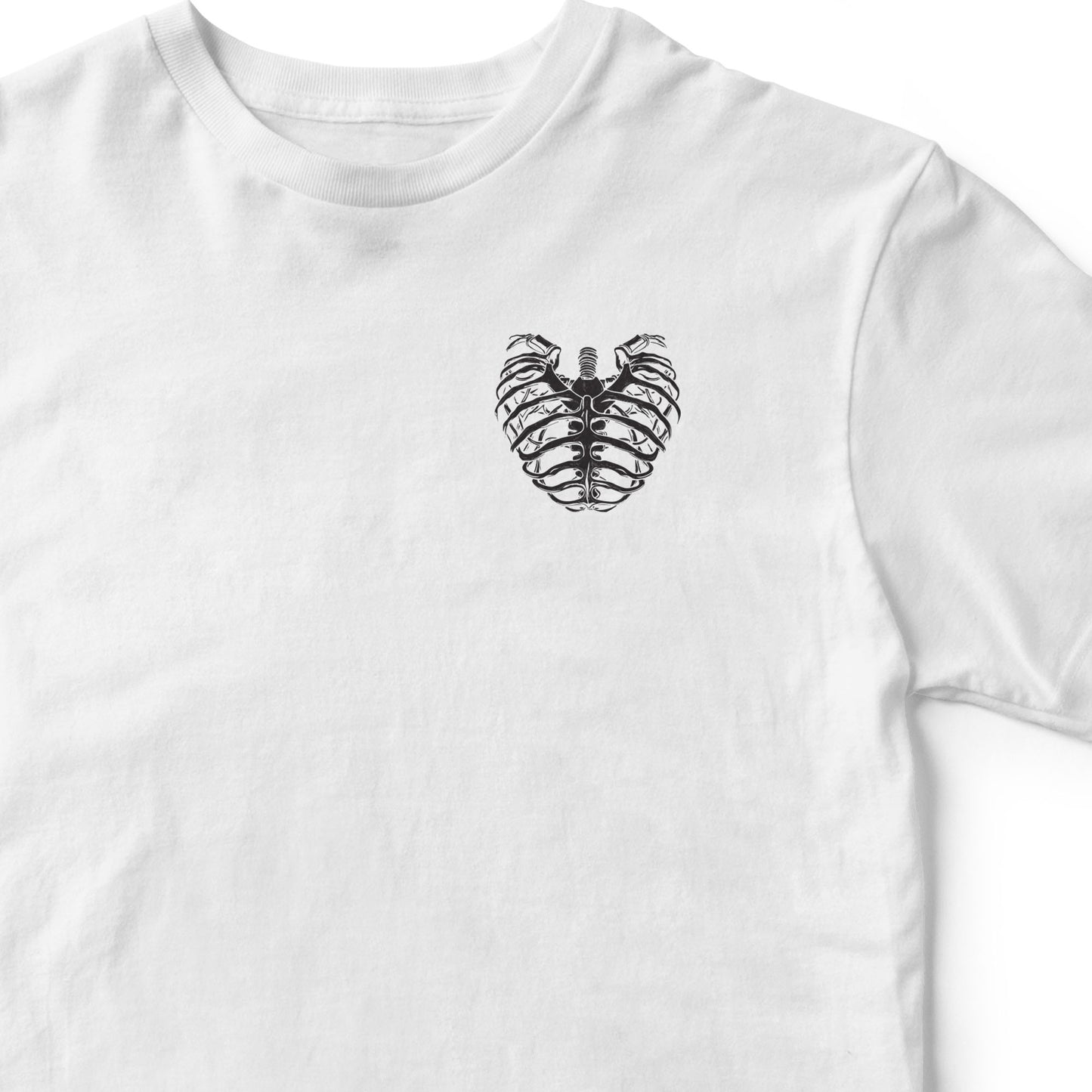 RIBBED HEART WHITE T-SHIRT