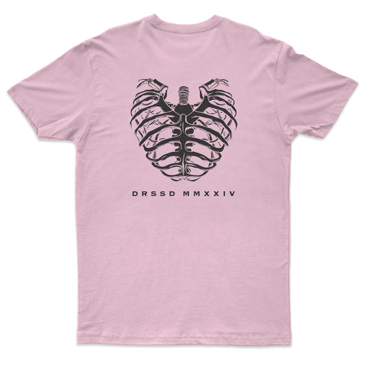 RIBBED HEART PINK T-SHIRT