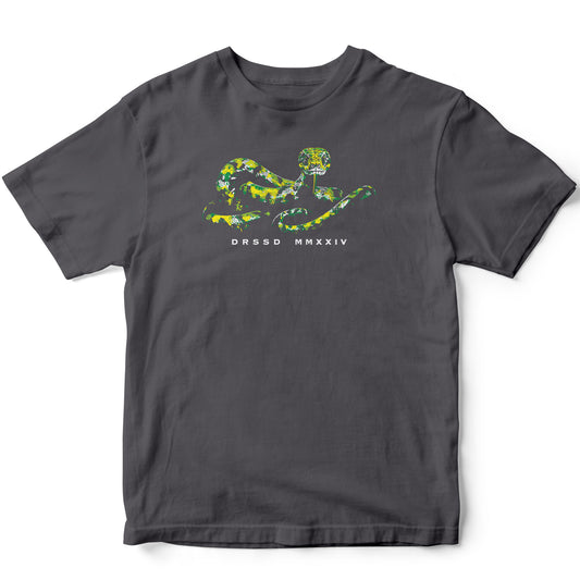 YELLOW SNAKE GREY T-SHIRT